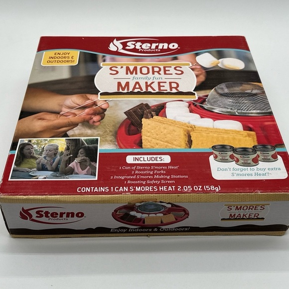 S'Mores Maker Red Campfire Kit Indoor / Outdoor Dishwasher Safe Family Fun - Picture 2 of 4